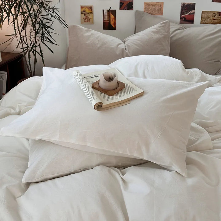 Fresh White Cotton Duvet Cover Set