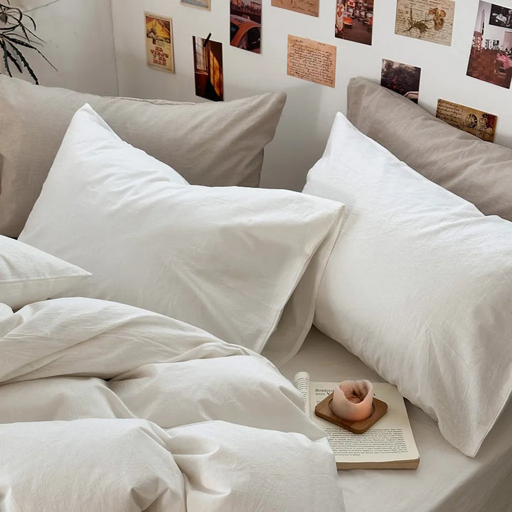 Fresh White Cotton Duvet Cover Set