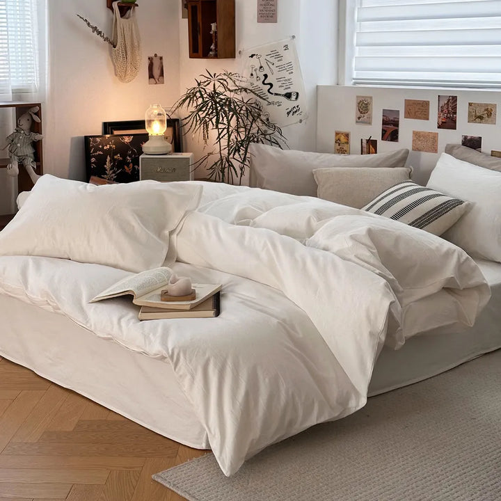 Fresh White Cotton Duvet Cover Set
