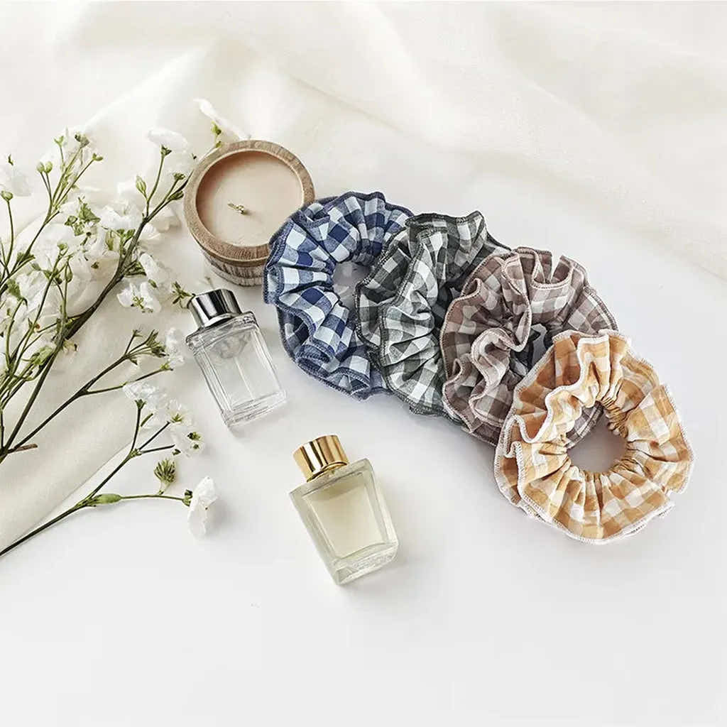 Handmade Layered Gingham Scrunchie