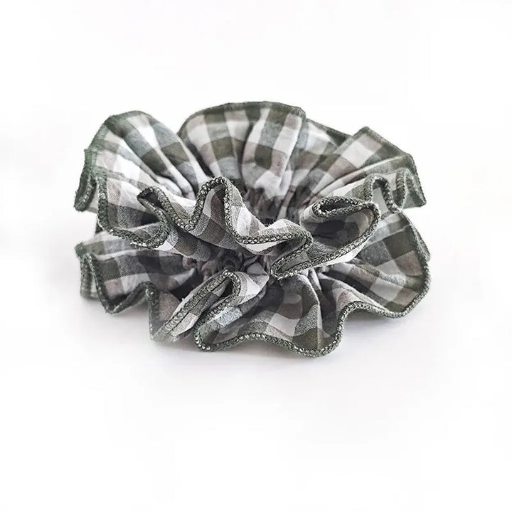 Handmade Layered Gingham Scrunchie