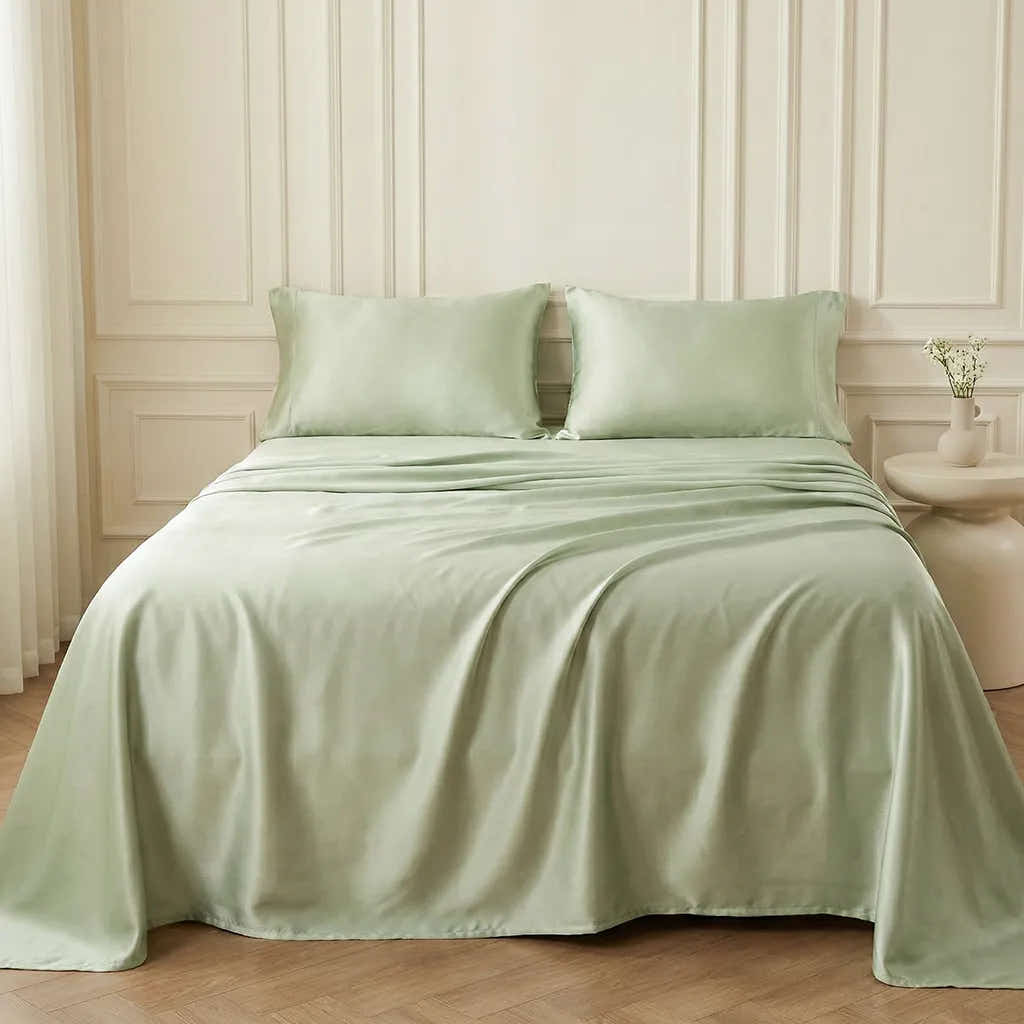 Light Green 19 Momme Flat Sheet