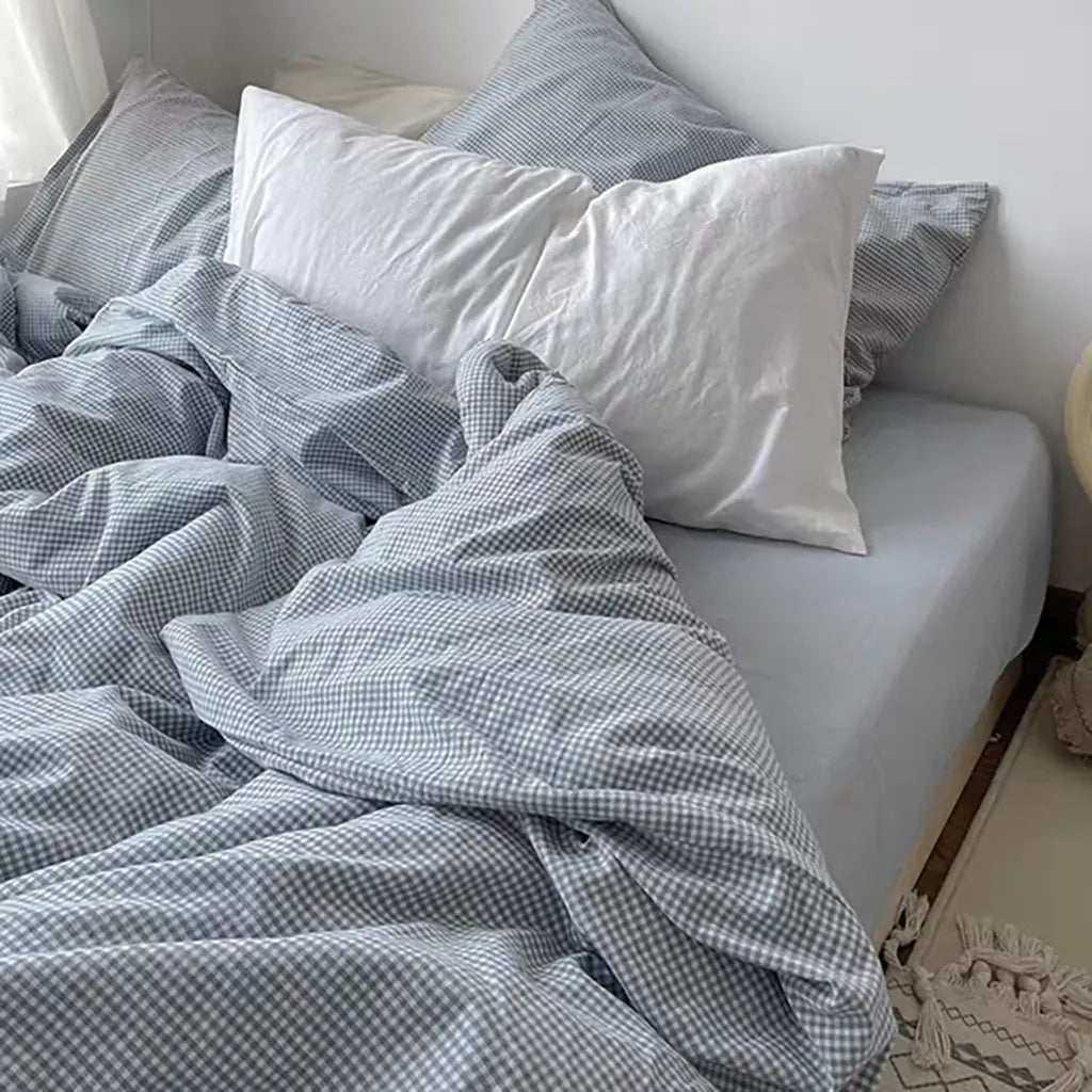 Mini Blue Gingham Bedding Set