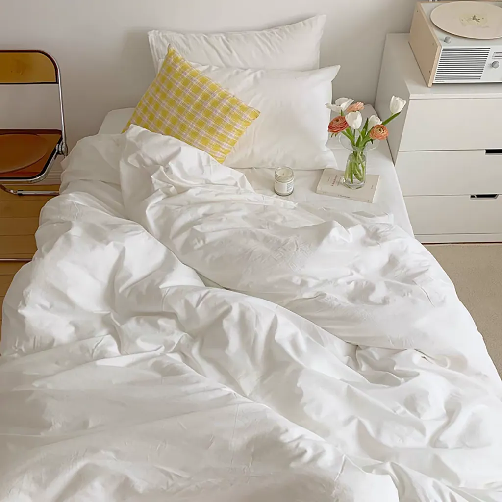 Minimalist Organic Percale Cotton Duvet Cover Set