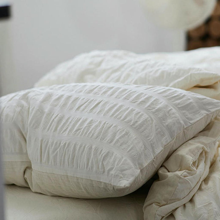 Organic Cream Seersucker Duvet Cover