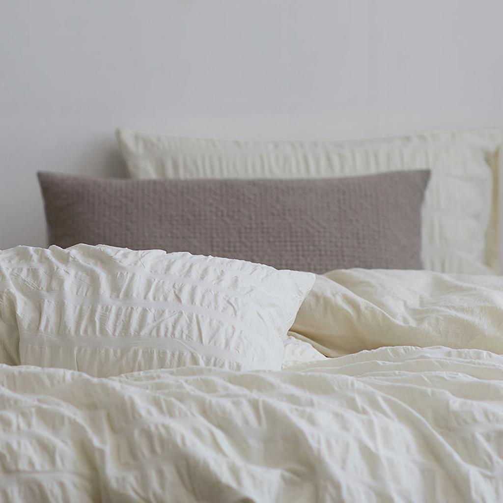 Organic Cream Seersucker Duvet Cover