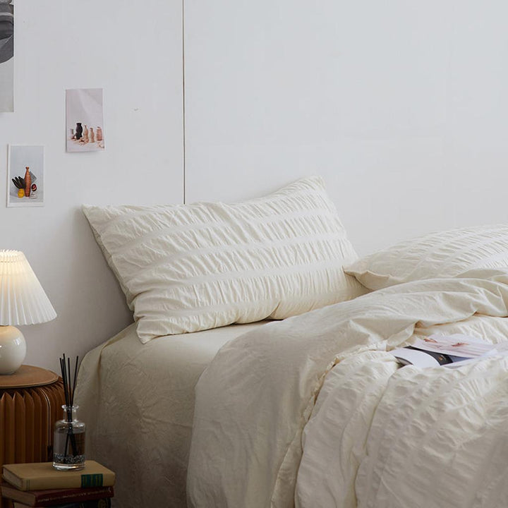 Organic Cream Seersucker Duvet Cover