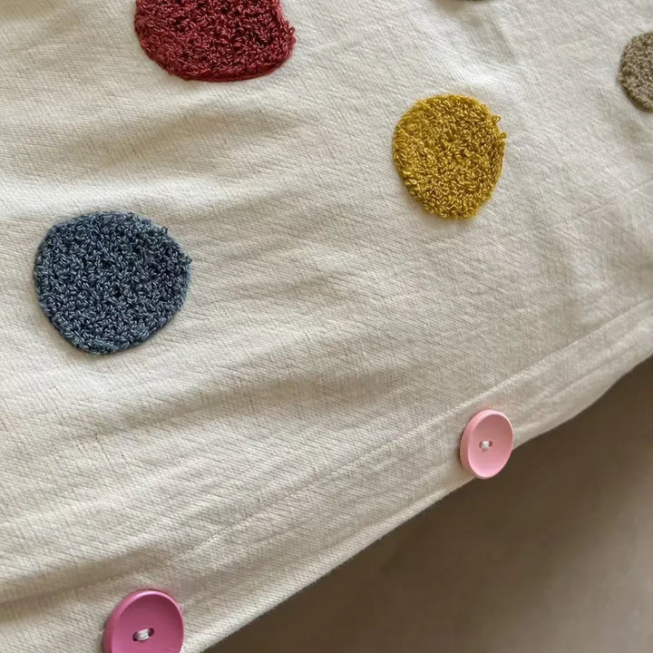 Playful Polka Dot Embroidered Duvet Cover