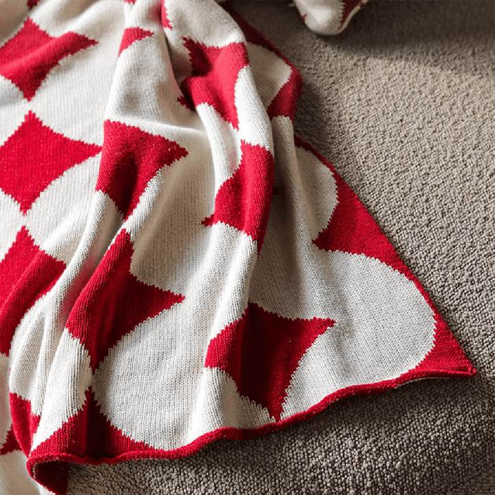 Poker Diamond Knitted Throw Blanket