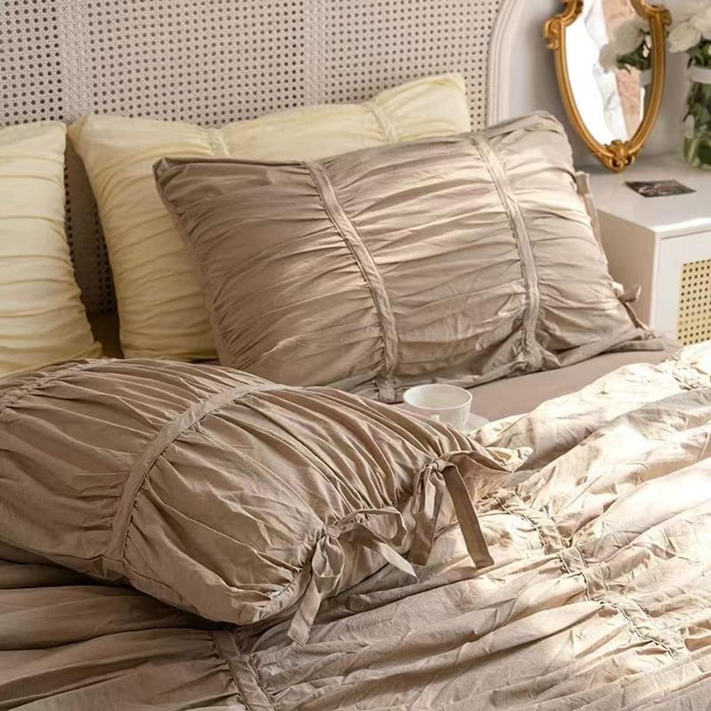 Princess Ruched Duvet Cover - Brown