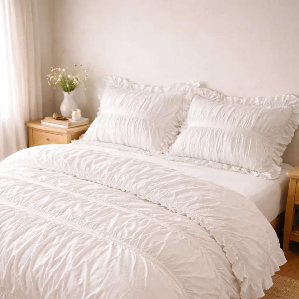 Princess Ruched Duvet Cover with Ruffle