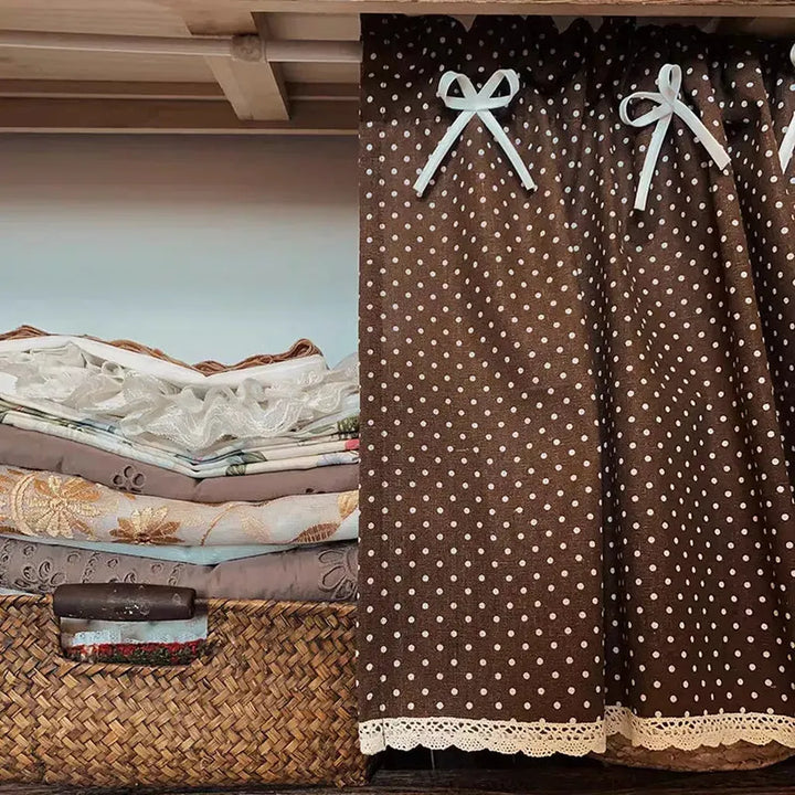 Retro Polka Dot Coffee Curtain