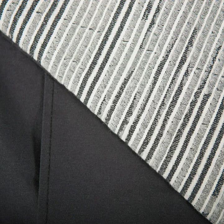 Reversible Dark Industrial Striped Duvet Cover