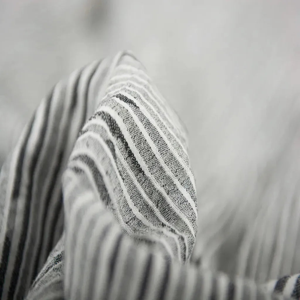 Reversible Dark Industrial Striped Duvet Cover