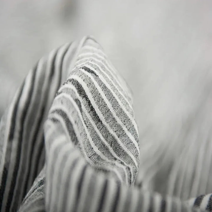 Reversible Dark Industrial Striped Duvet Cover