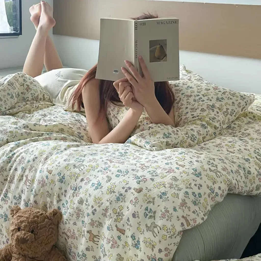 Spring Meadow Muslin Duvet Cover Set