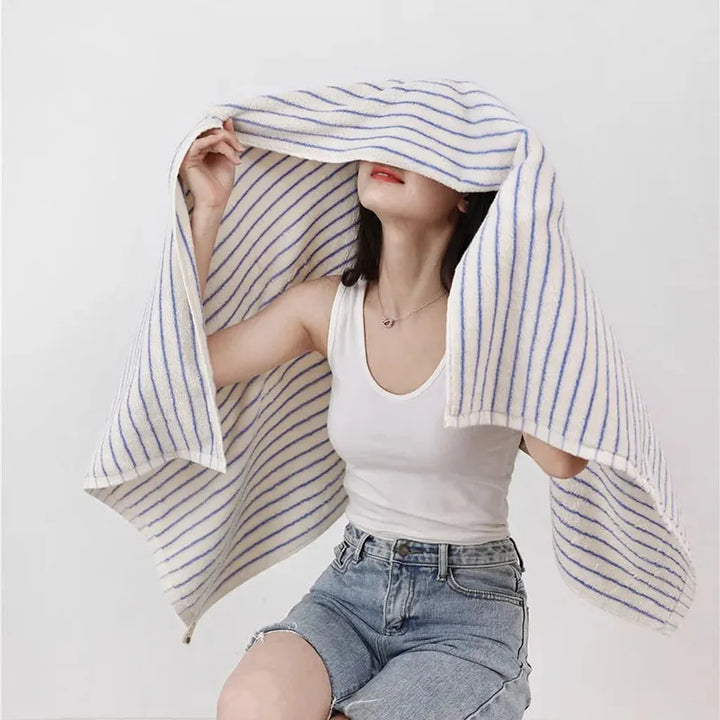 Striped Cotton Terry Towel