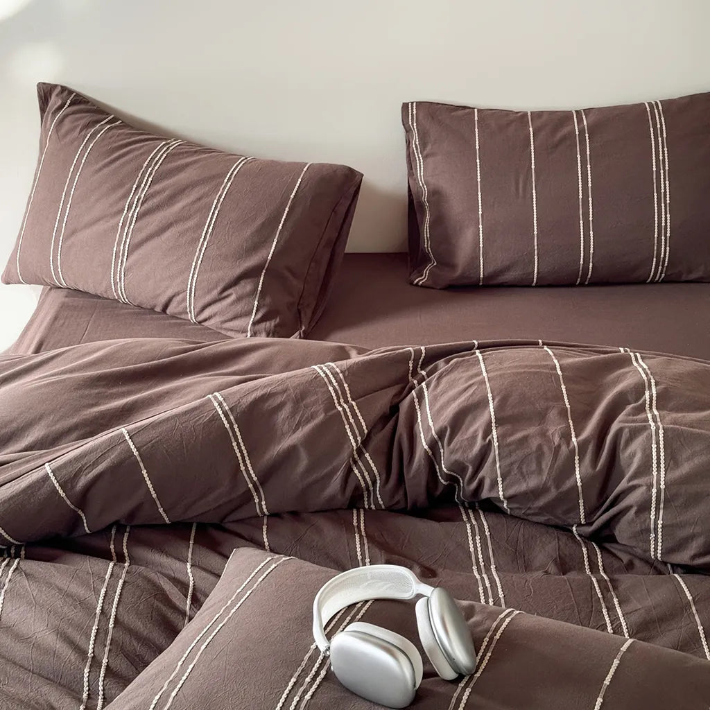 Sunset Striped Jacquard Bedding Set