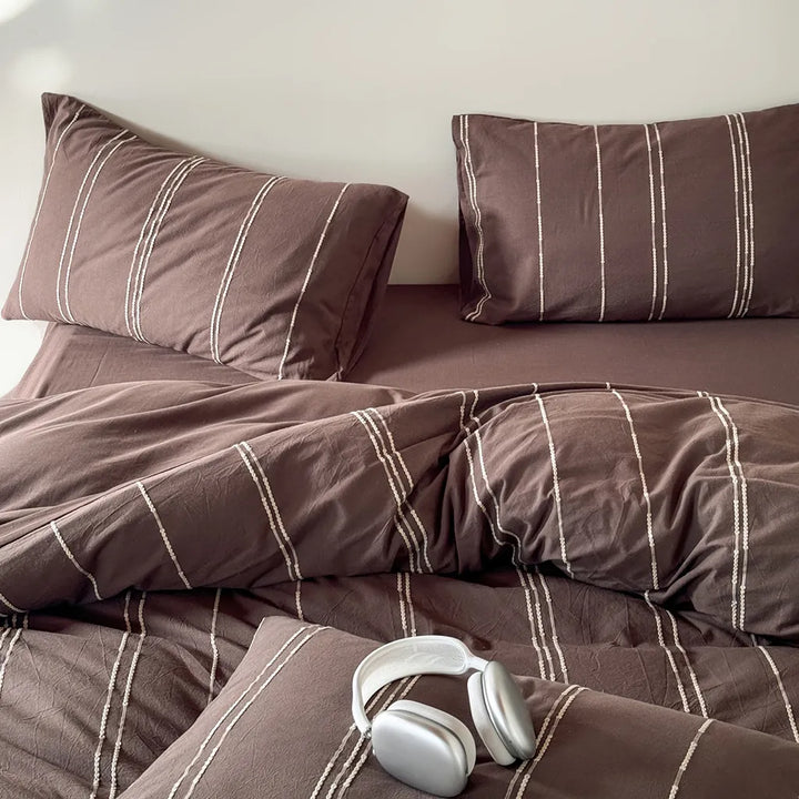 Sunset Striped Jacquard Bedding Set