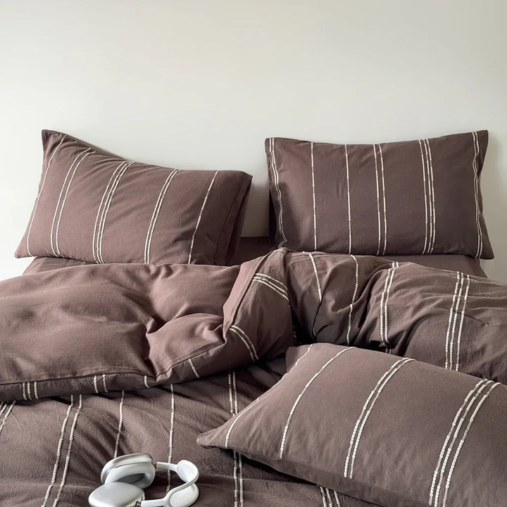 Sunset Striped Jacquard Duvet Cover