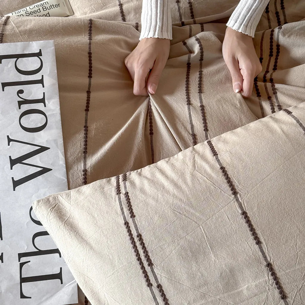 Sunset Striped Jacquard Duvet Cover