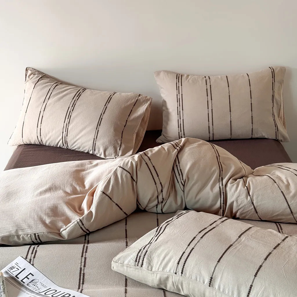 Sunset Striped Jacquard Duvet Cover