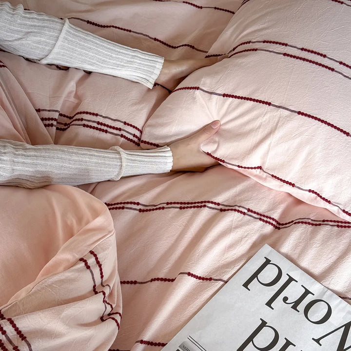 Sunset Striped Jacquard Duvet Cover