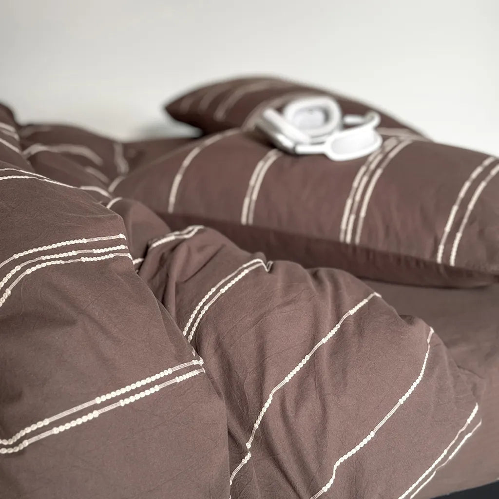 Sunset Striped Jacquard Duvet Cover