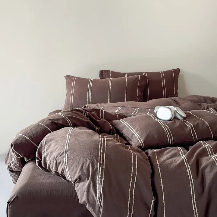 Sunset Striped Jacquard Bedding Set