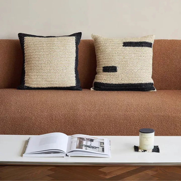 Tropical Raffia Square Pillow