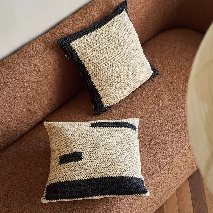 Tropical Raffia Square Pillow