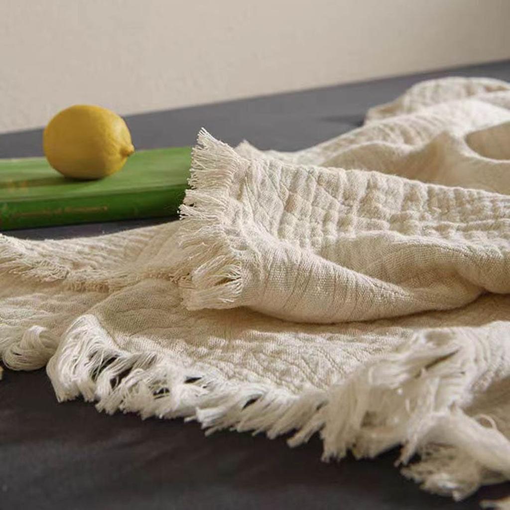 Vintage Jacquard Cotton Blanket with Tassel