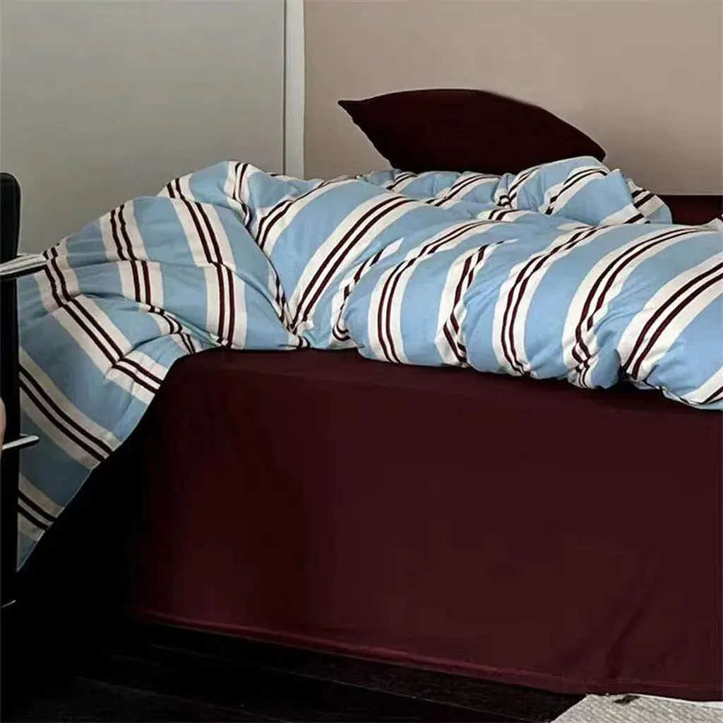 Vintage Navy Striped Bedding Set