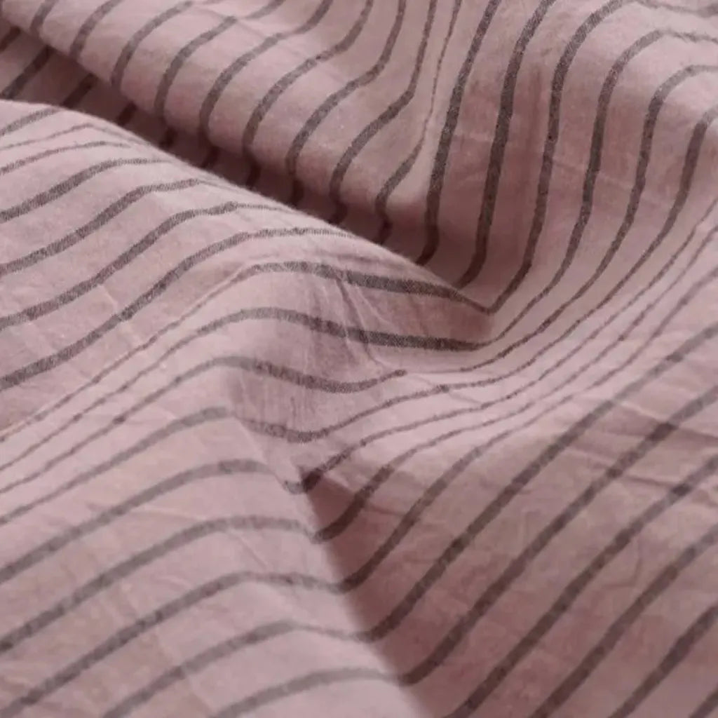 Vintage Purple Striped Duvet Cover Set