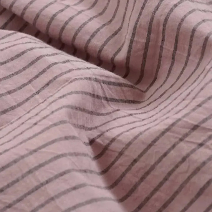 Vintage Purple Striped Duvet Cover Set