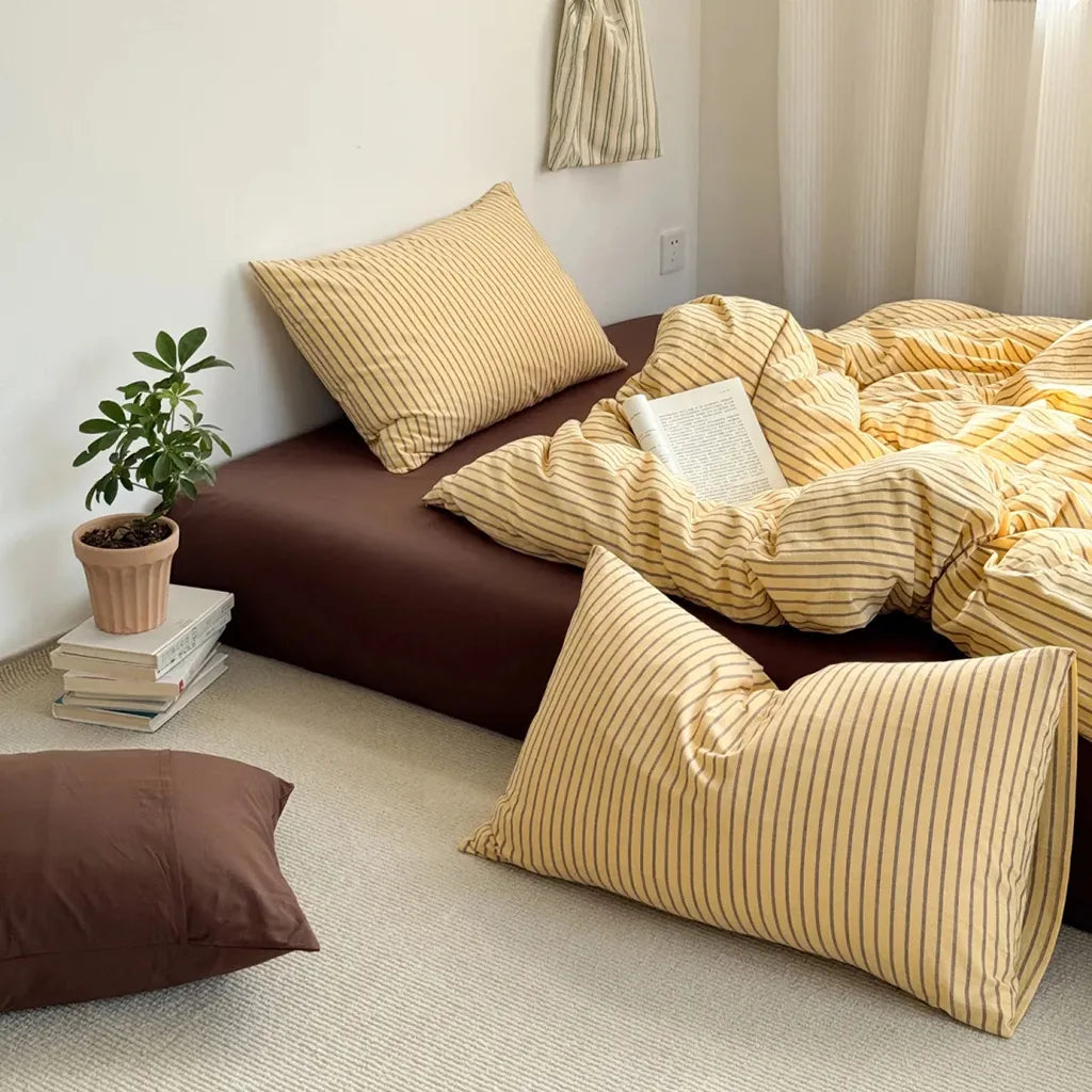 Vintage Striped Duvet Cover Set