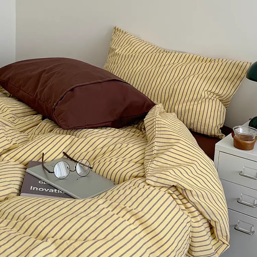 Vintage Striped Duvet Cover Set