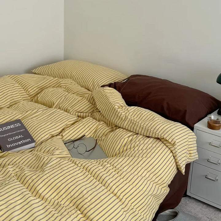 Vintage Striped Duvet Cover Set