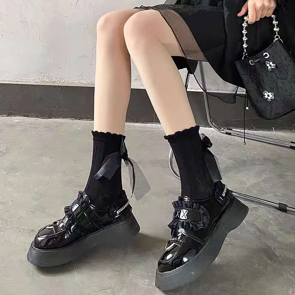 Black Bow Socks