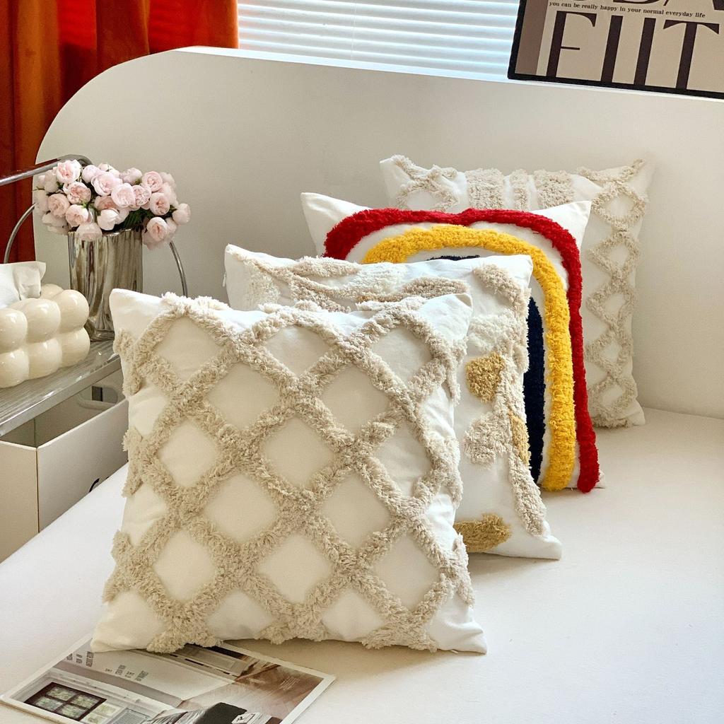 Bohemian Tufted Cotton Canvas Thick Yarn Sofa Cushion