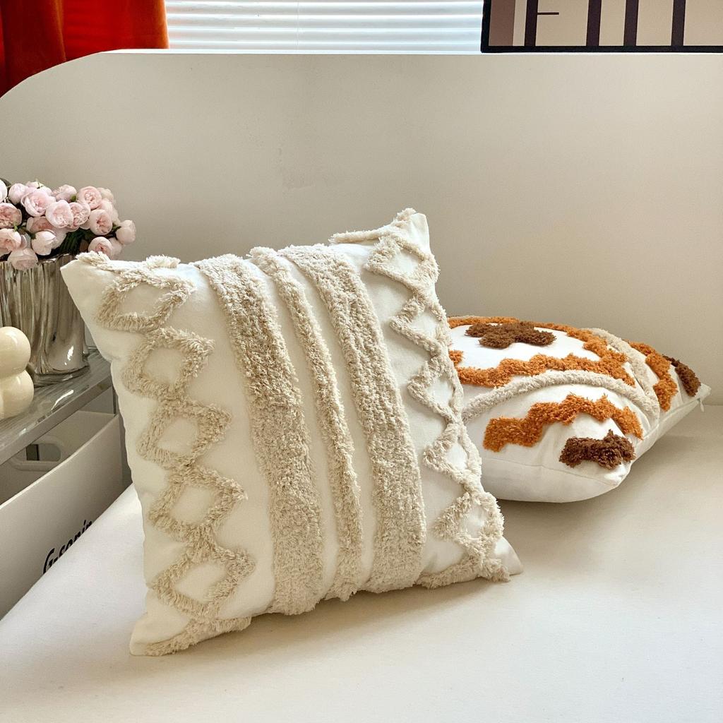 Bohemian Tufted Cotton Canvas Thick Yarn Sofa Cushion