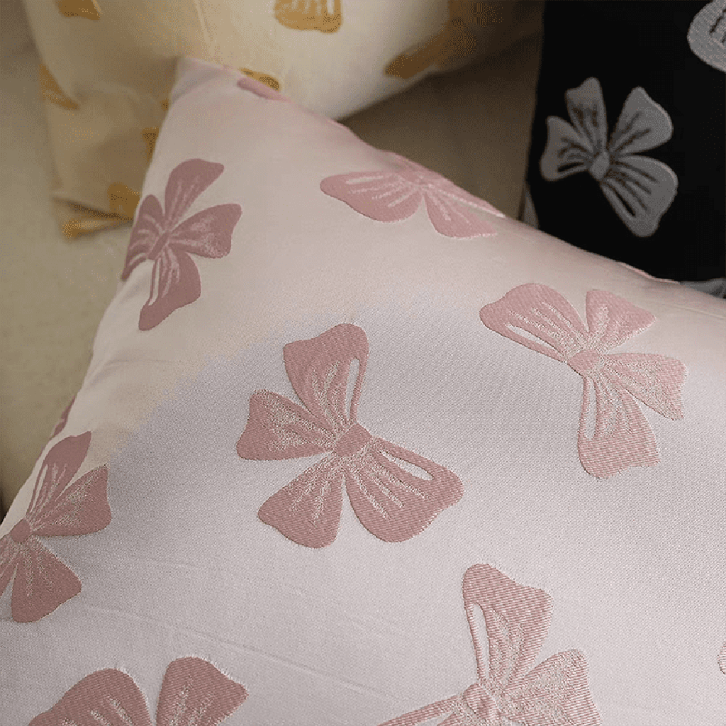Bow Jacquard Throw Pillow