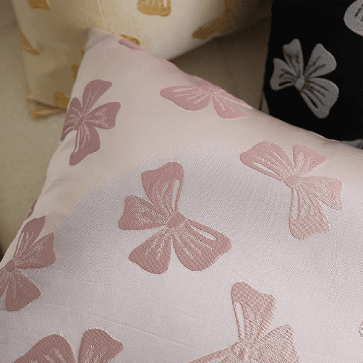 Bow Jacquard Throw Pillow