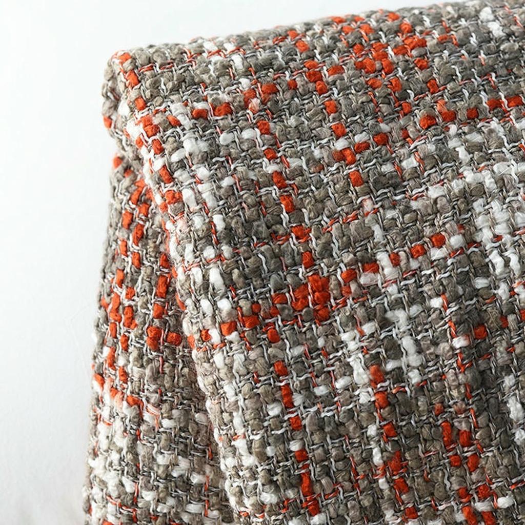 Chunky Knit Blanket With Tassels - Red