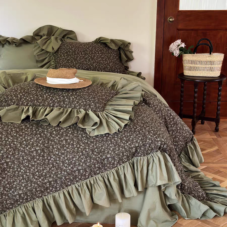 Coquette Floral Ruffle Duvet Cover