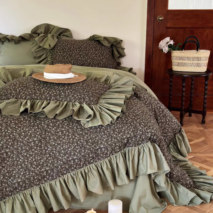 Coquette Floral Ruffle Duvet Cover
