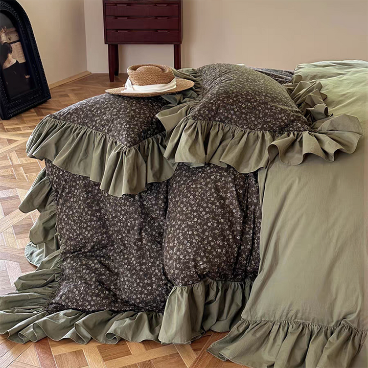 Coquette Floral Ruffle Duvet Cover