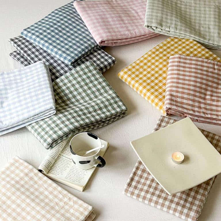 Cotton Gingham Sheet Set - 7 colors