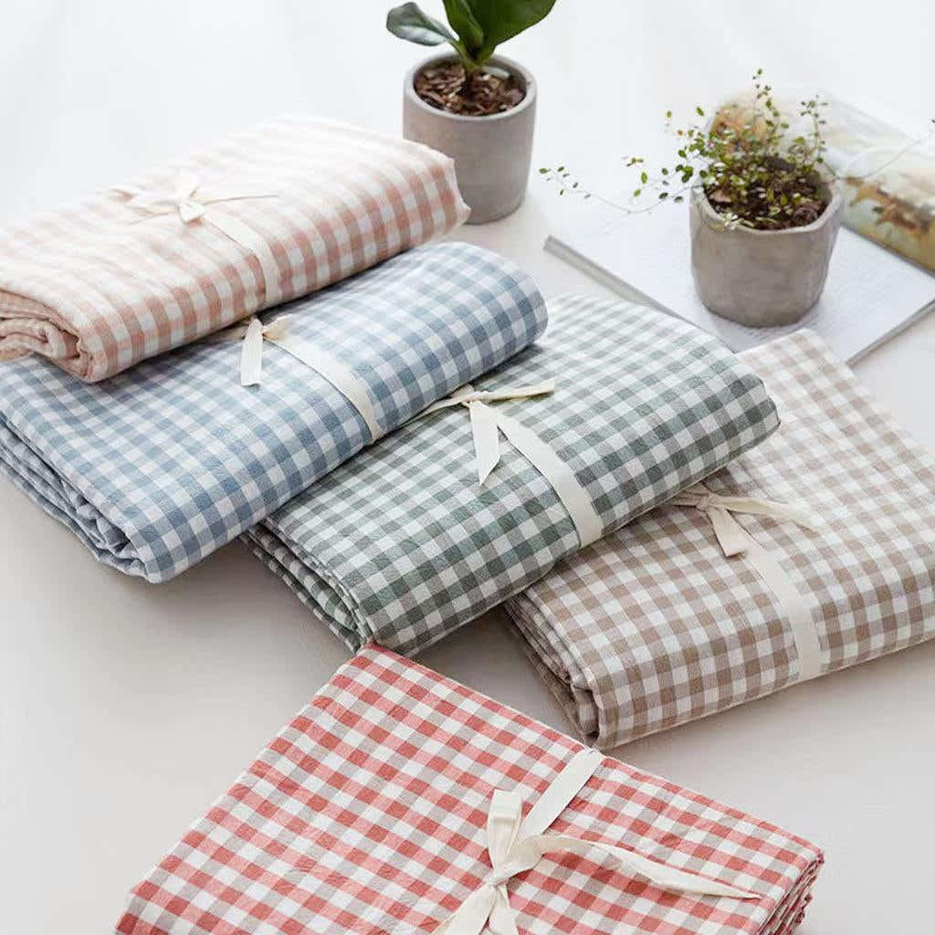 Cotton Gingham Sheet Set - 7 colors