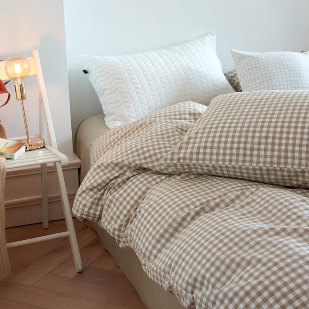 Cotton Small Gingham Duvet Cover - Green